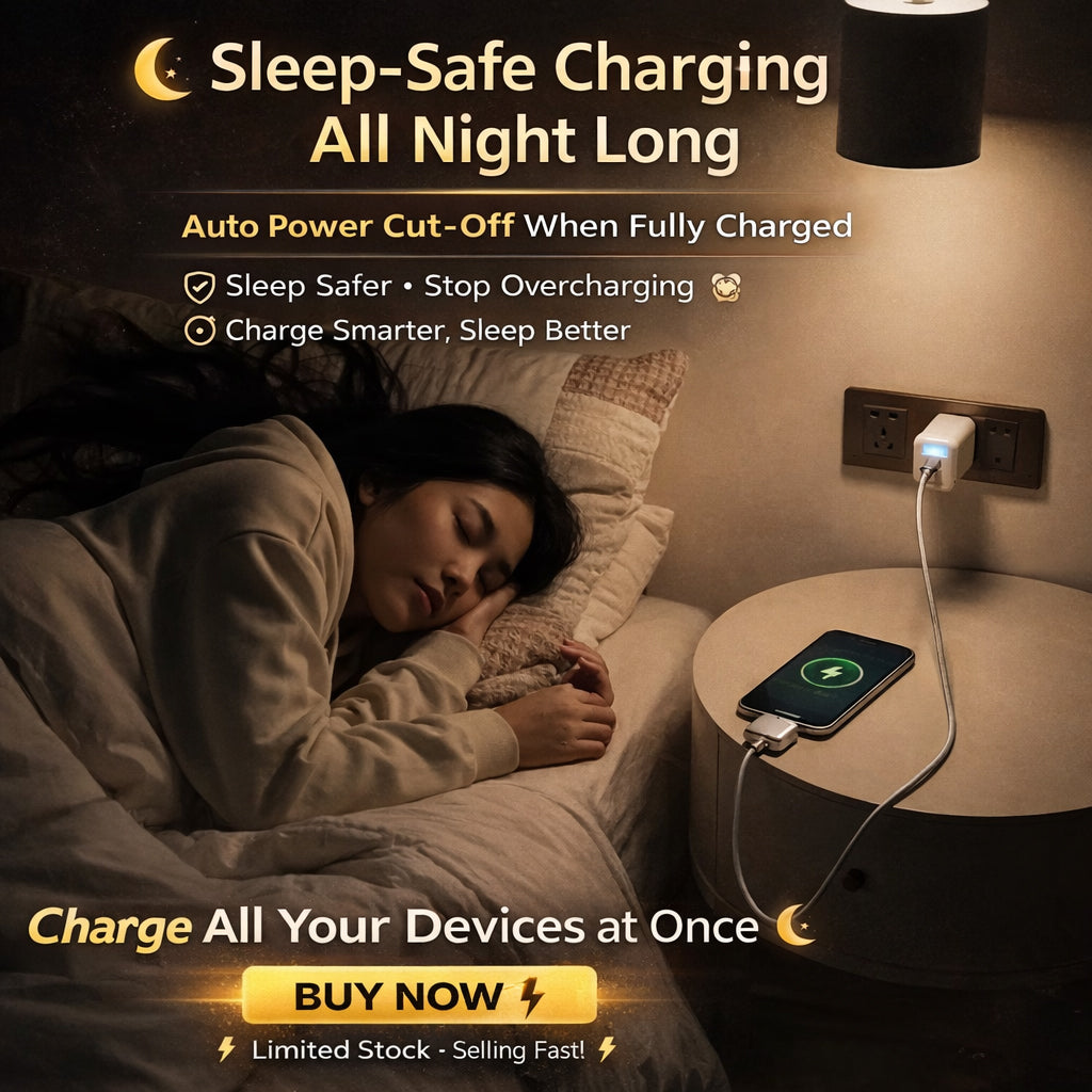 Auto Cut-Off Fast Charging Cable (Safe Overnight Charging)- 140W Smart Power Splitter Adapter