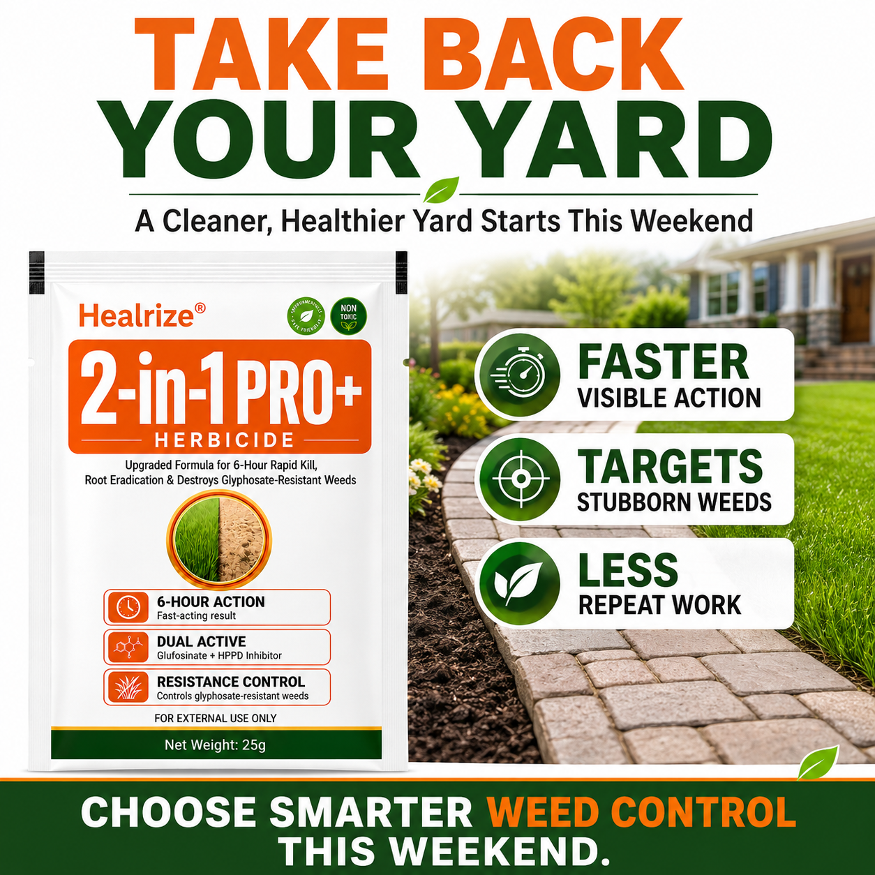 ๐๐๐ ๐๐๐๐๐๐๐๐ก ๐๐ฉ๐ค๐ง๐ | Healrizeยฎ Advanced 2-in-1 Pro+ Herbicide | Upgraded Formula for 6-Hour Rapid Kill, Root Eradication & Destroys Glyphosate-Resistant Weedsโก