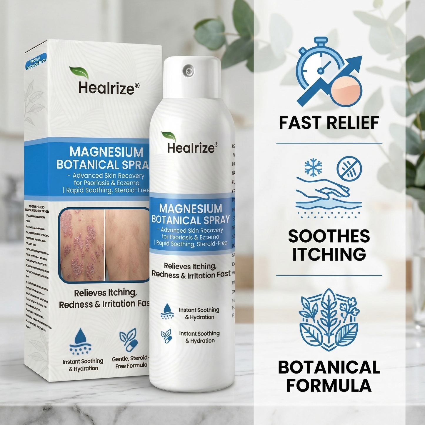 🌿Healrize® Magnesium Botanical Spray – Advanced Skin Recovery for Psoriasis & Eczema | Rapid Soothing, Steroid-Free