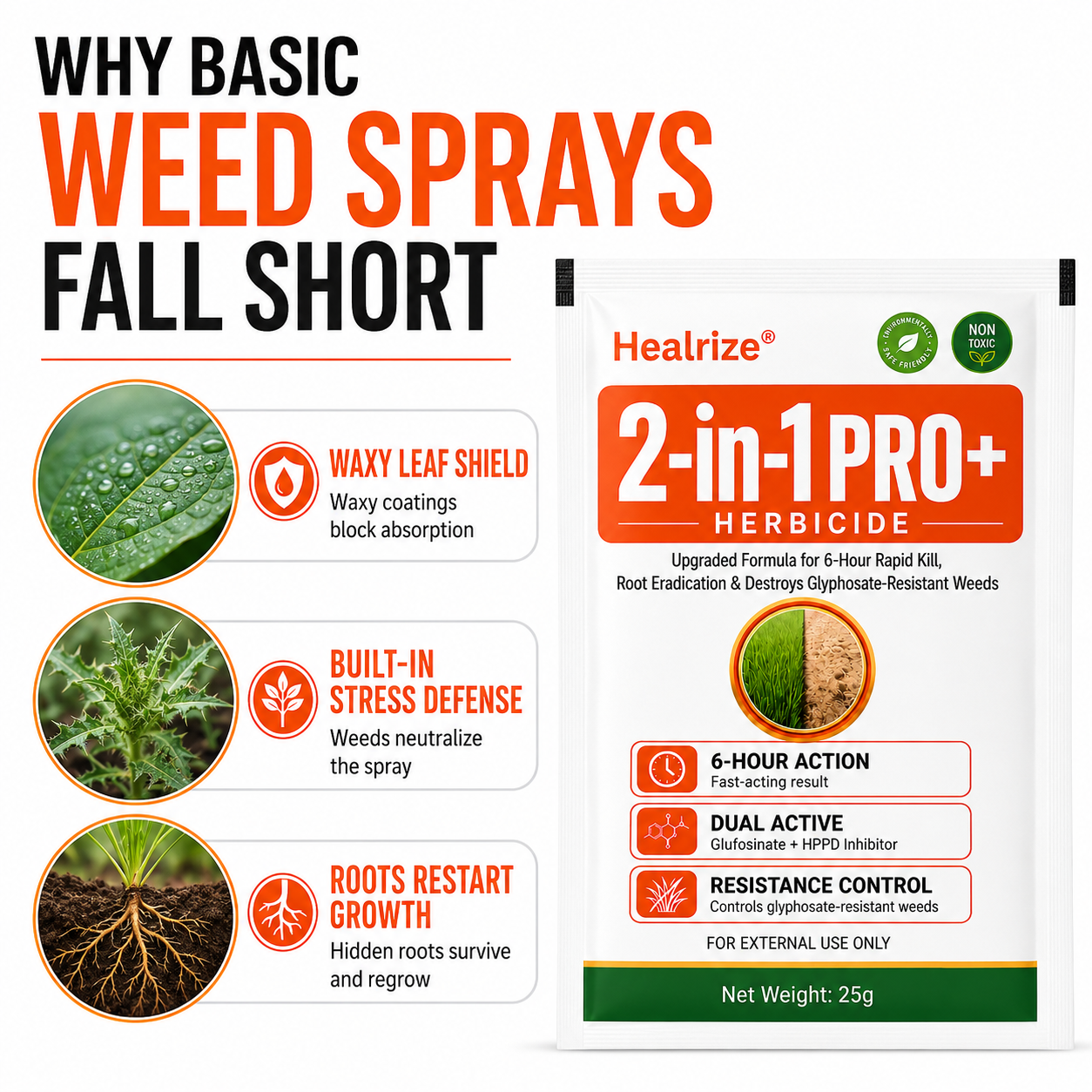 🏆𝘂𝘀 𝙊𝙛𝙛𝙞𝙘𝙞𝙖𝙡 𝙎𝙩𝙤𝙧𝙚 | Healrize® Advanced 2-in-1 Pro+ Herbicide | Upgraded Formula for 6-Hour Rapid Kill, Root Eradication & Destroys Glyphosate-Resistant Weeds⚡