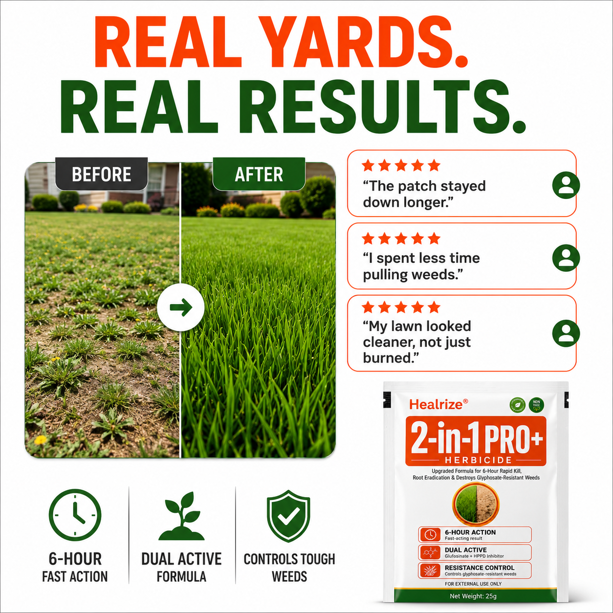 🏆𝘂𝘀 𝙊𝙛𝙛𝙞𝙘𝙞𝙖𝙡 𝙎𝙩𝙤𝙧𝙚 | Healrize® Advanced 2-in-1 Pro+ Herbicide | Upgraded Formula for 6-Hour Rapid Kill, Root Eradication & Destroys Glyphosate-Resistant Weeds⚡