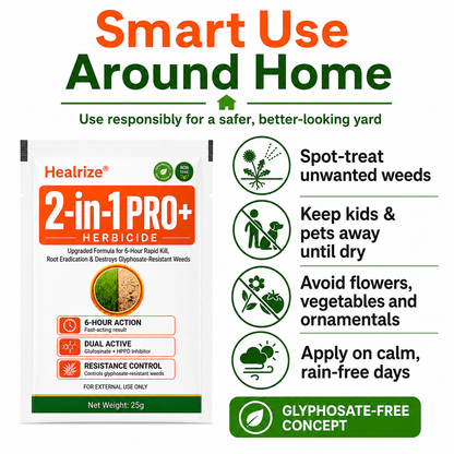 🏆𝘂𝘀 𝙊𝙛𝙛𝙞𝙘𝙞𝙖𝙡 𝙎𝙩𝙤𝙧𝙚 | Healrize® Advanced 2-in-1 Pro+ Herbicide | Upgraded Formula for 6-Hour Rapid Kill, Root Eradication & Destroys Glyphosate-Resistant Weeds⚡