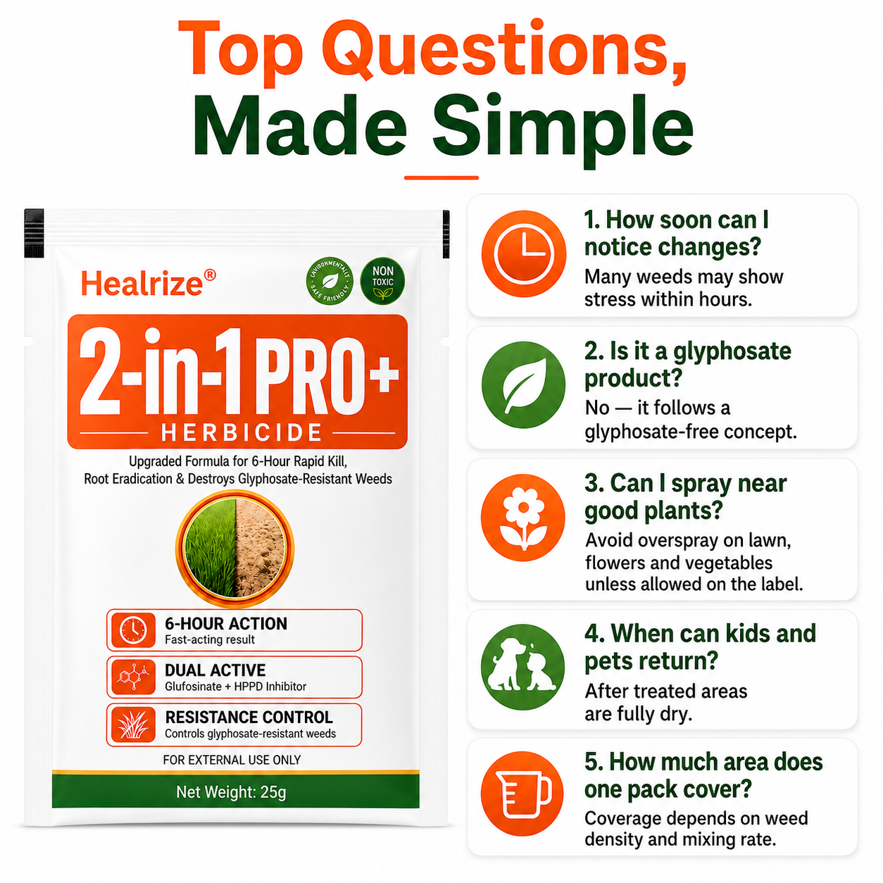 🏆𝘂𝘀 𝙊𝙛𝙛𝙞𝙘𝙞𝙖𝙡 𝙎𝙩𝙤𝙧𝙚 | Healrize® Advanced 2-in-1 Pro+ Herbicide | Upgraded Formula for 6-Hour Rapid Kill, Root Eradication & Destroys Glyphosate-Resistant Weeds⚡