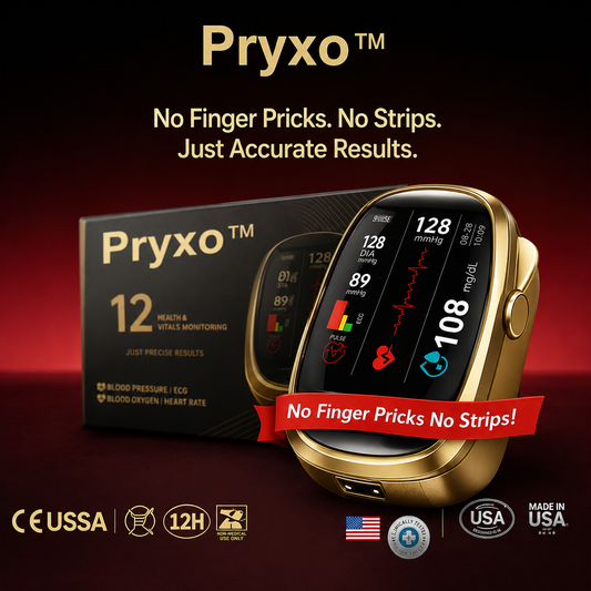 Pryxo™ Smart Non-Invasive Blood Sugar Tracking Device – 99.9% Accuracy